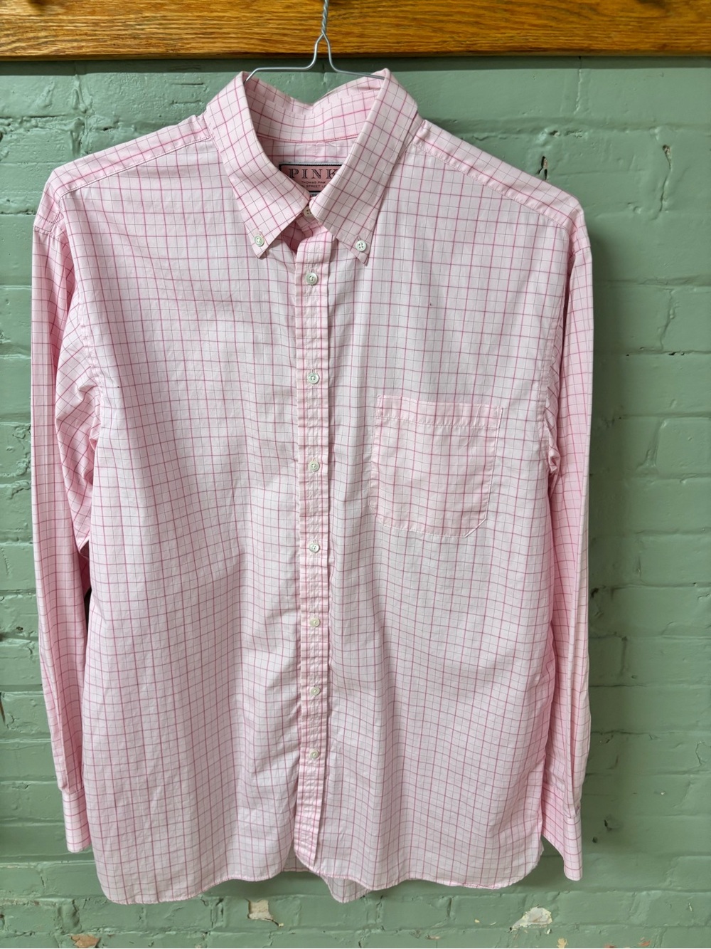 Thomas Pink Pink Windowpane Button-Down Shirt